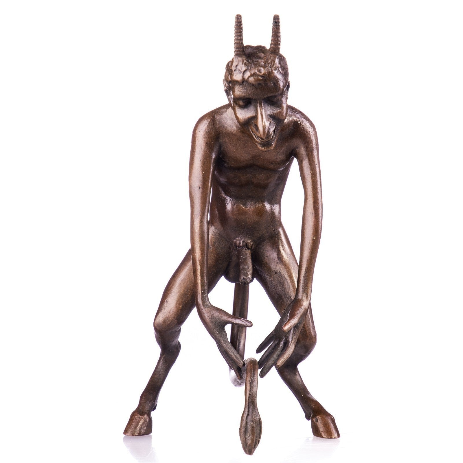 Grotesque Faun with Tail Erotic Bronze Fantasy Figure, Figurines & Sta