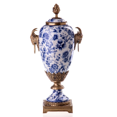 Porcelain Lidded Vase Candle Holder with Bronze Mounts