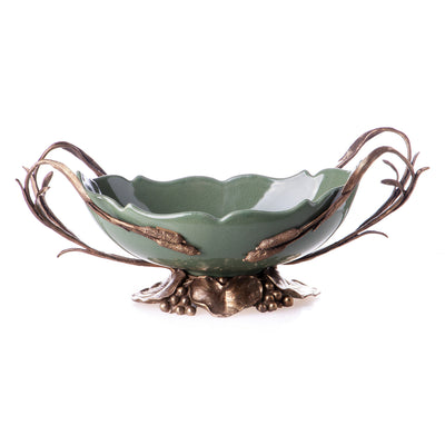 Porcelain with bronze bowl with water lilies and reeds | Handcrafted
