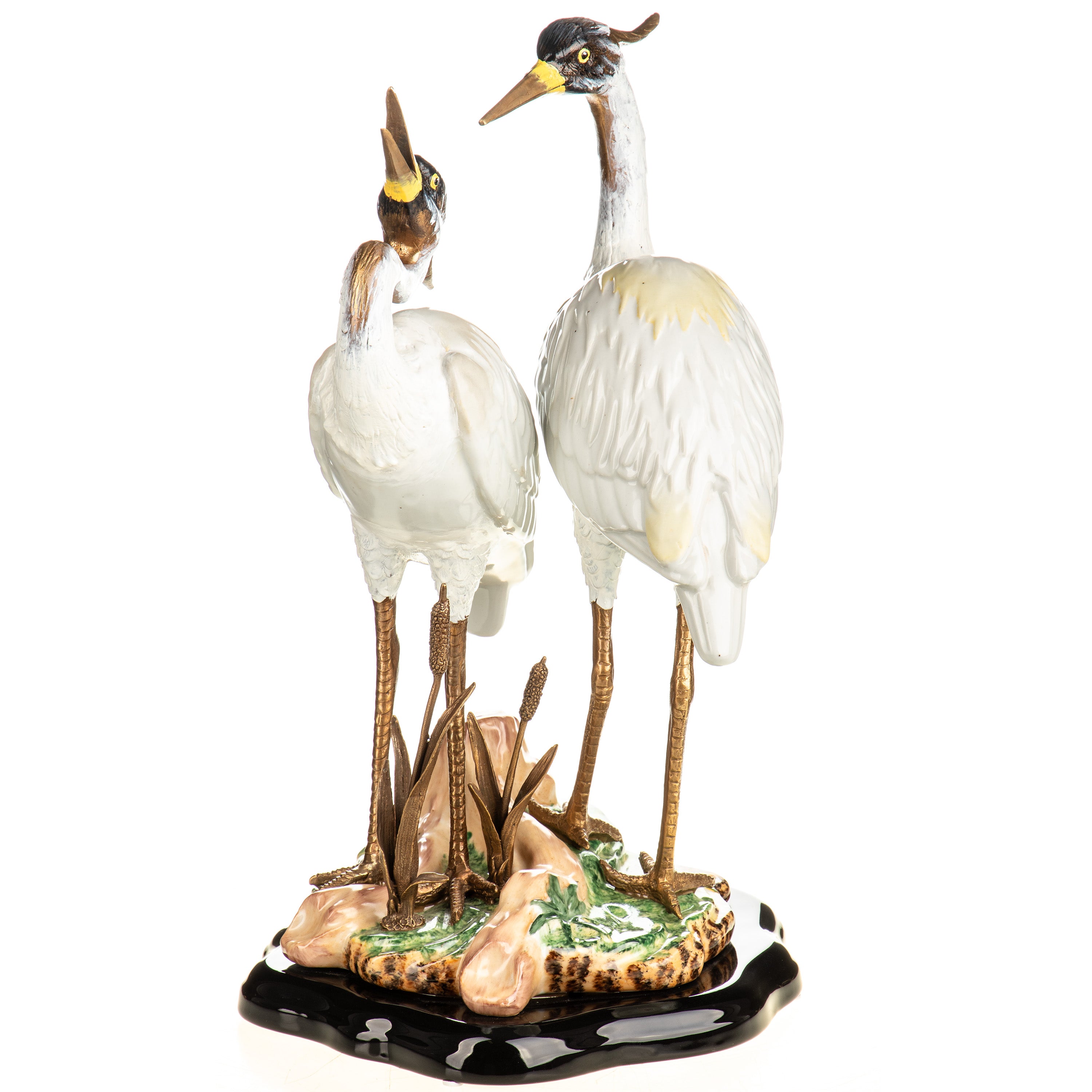 Porcelain Centerpiece with Bronze Herons