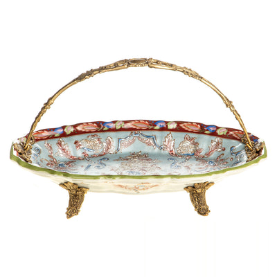 Porcelain Bowl with Bronze Mounts – Oval Centerpiece
