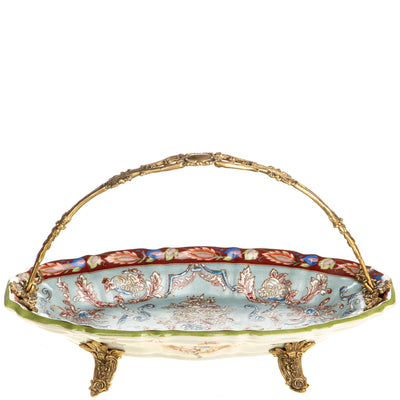 Porcelain Bowl with Bronze Mounts – Oval Centerpiece