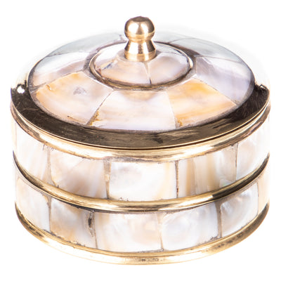 Mother of Pearl Trinket Box | Brass Decor | Unique Home Accent