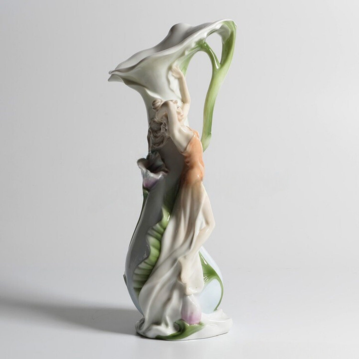 Lady on Tulip Porcelain Vase | Vases & Bowls | Home Decor