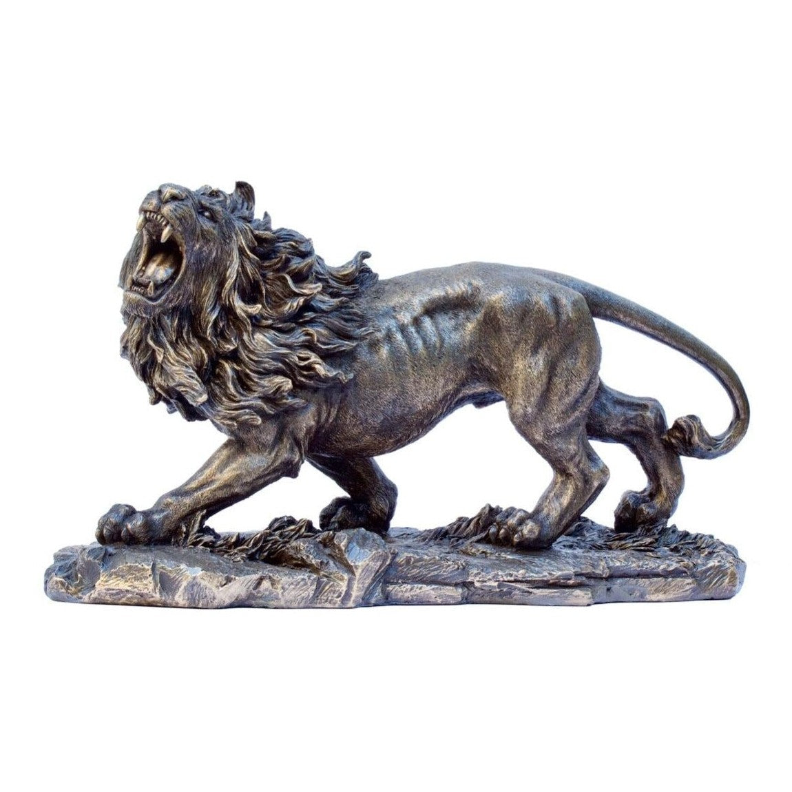 Large Lion Roaring Statue Figurine.Lion Statue.Lion Bronzed Statue
