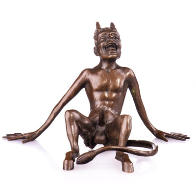 Laughing Satyr with Tail Erotic Bronze Fantasy Figurine