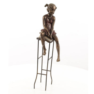 Little Girl Sitting on a Tall Stool | Figurines & Statues