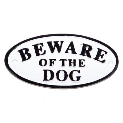 Beware of the Dog Sign | Handcrafted Cast Iron Decor