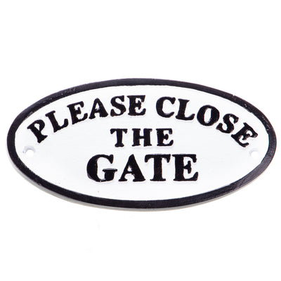 Please Close the Gate | Handcrafted Cast Iron Decor | Gift Idea