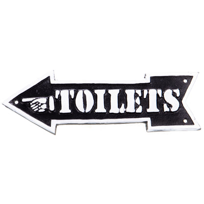 Arrow Toilets Wall Sign | Handcrafted Cast Iron Decor | Gift Idea