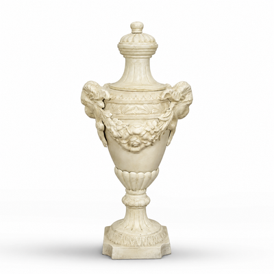 Cast Iron Ornamental Garden Urn on Stand | Handcrafted Cast Iron Decor