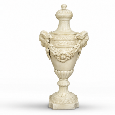 Cast Iron Ornamental Garden Urn on Stand | Handcrafted Cast Iron Decor