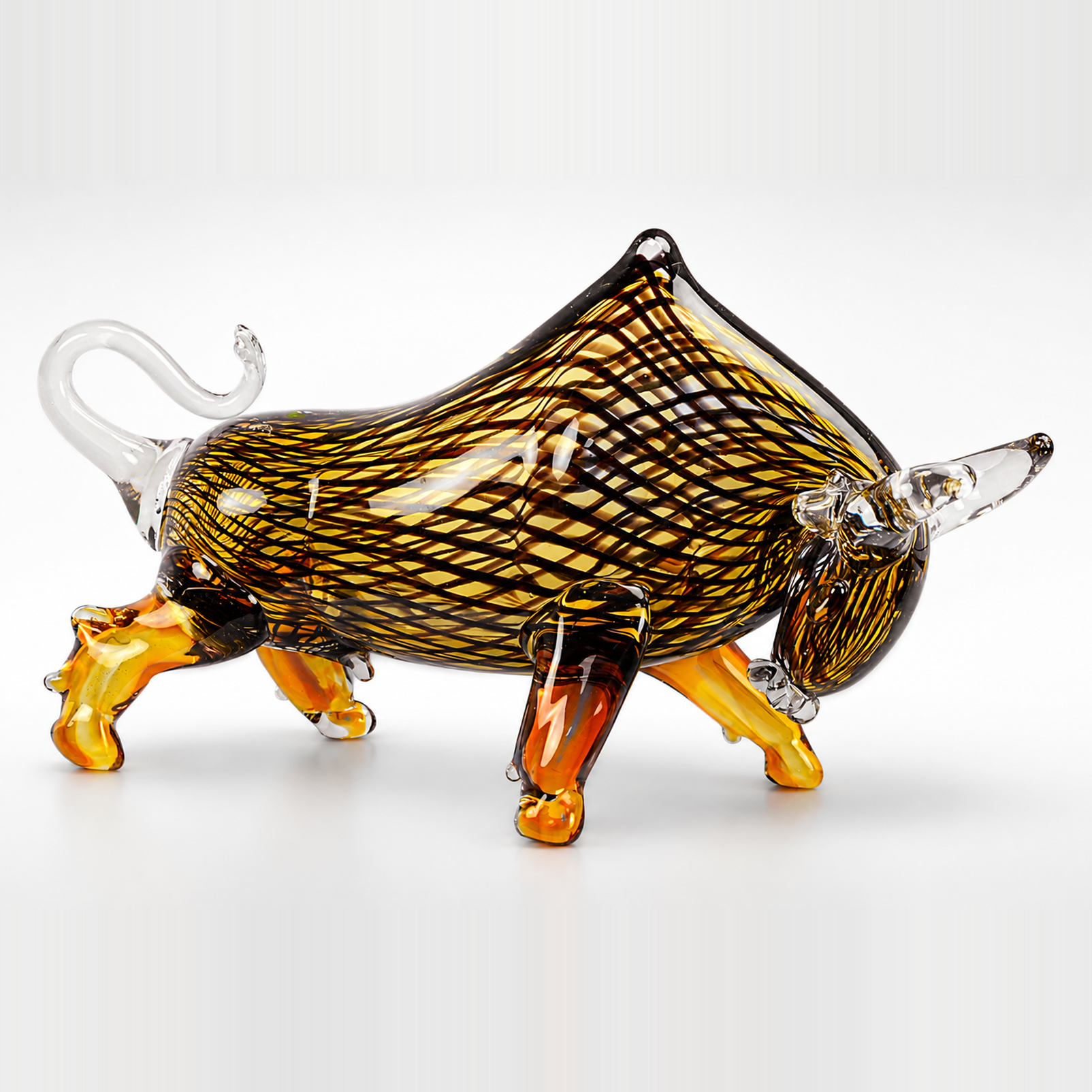 Murano Style Glass Figurine of a Bull