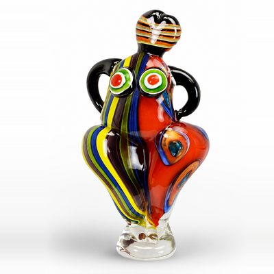 Murano Style Glass Figurine of Female Dancer | Handcrafted Glass Decor