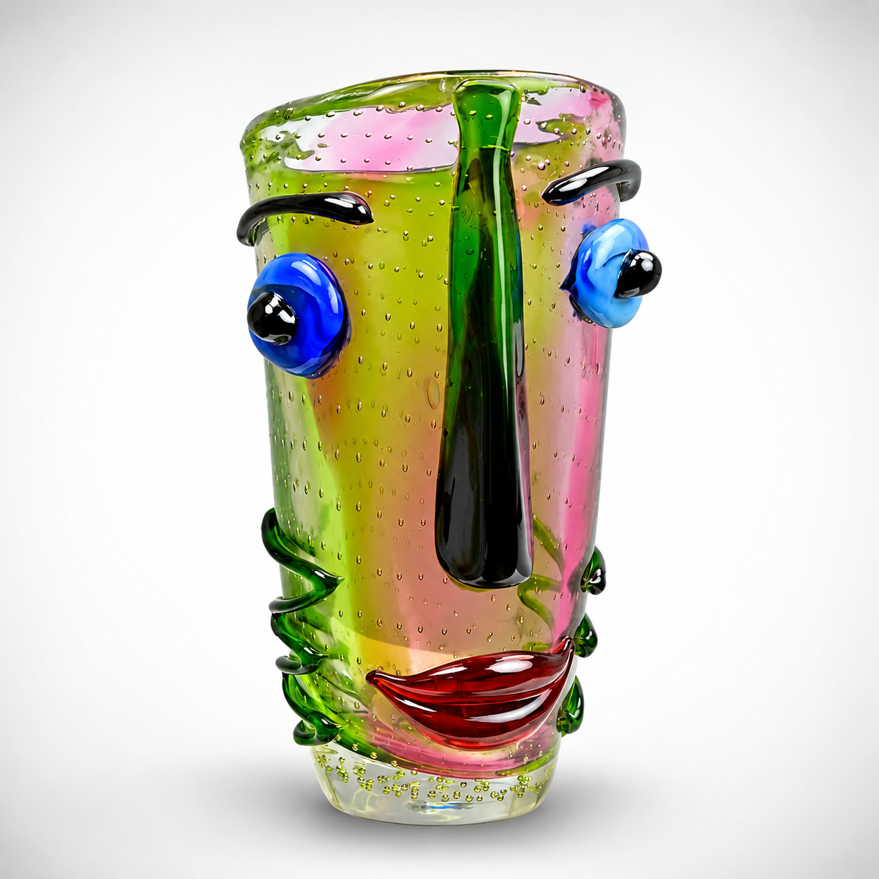 Murano Style Abstract Glass Vase – Gold Face