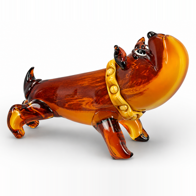 Murano Style Glass Figurine of an English Bulldog | Handcrafted Glass