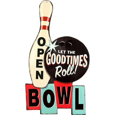 Embossed metal sign bowling | Handcrafted Home Decor | Unique Home