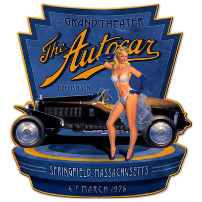 Embossed Tin Sign "The Autocar" | Handcrafted Home Decor