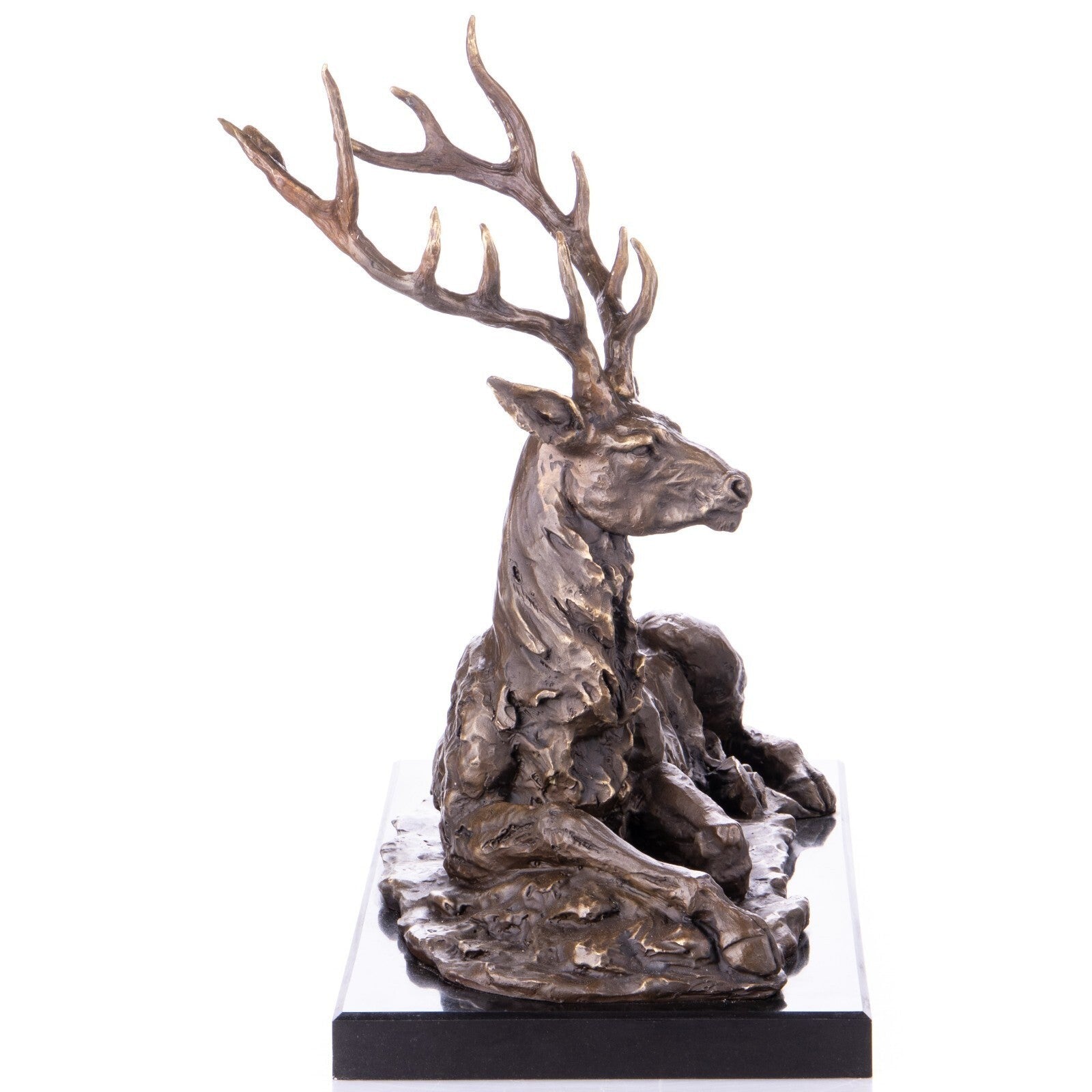 Majestic Resting Stag Bronze Sculpture | Animal Sculptures