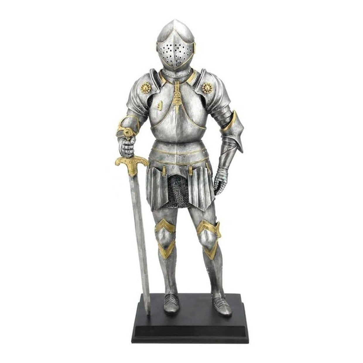 Medieval Armor Holding Sword And Wheels On Pauldrons, Curios & Collect