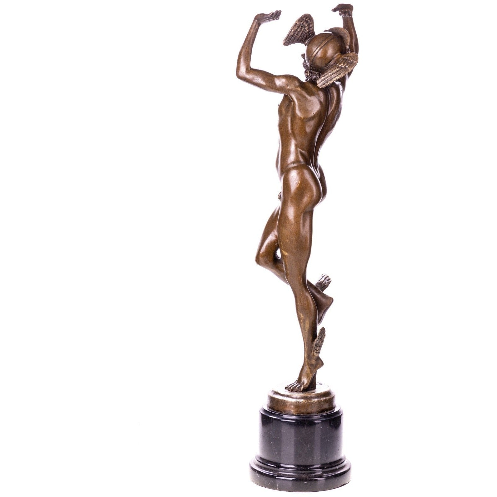 Mythological Bronze Statue of Hermes – After B. Cellini – Winged