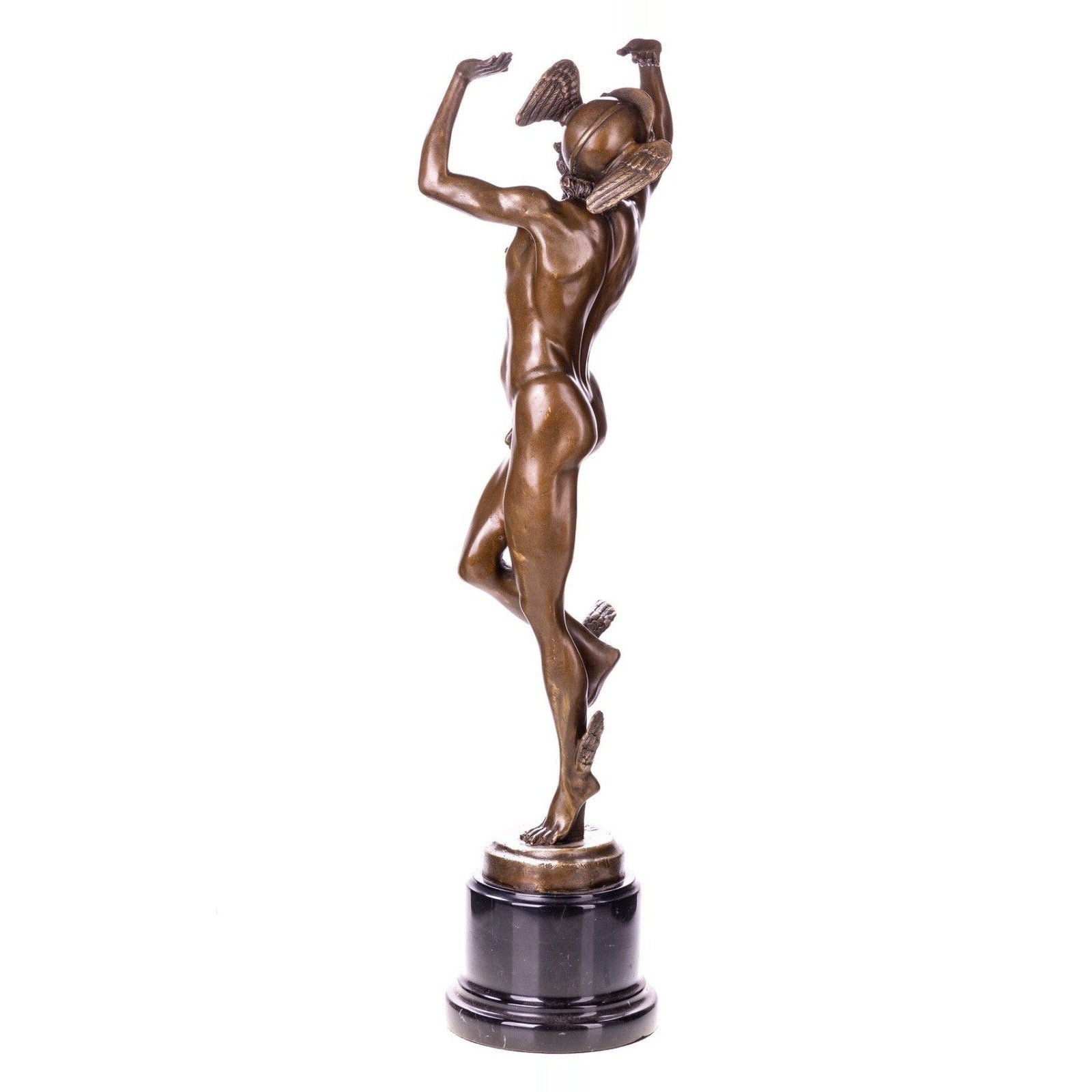 Mythological Bronze Statue of Hermes – After B. Cellini – Winged