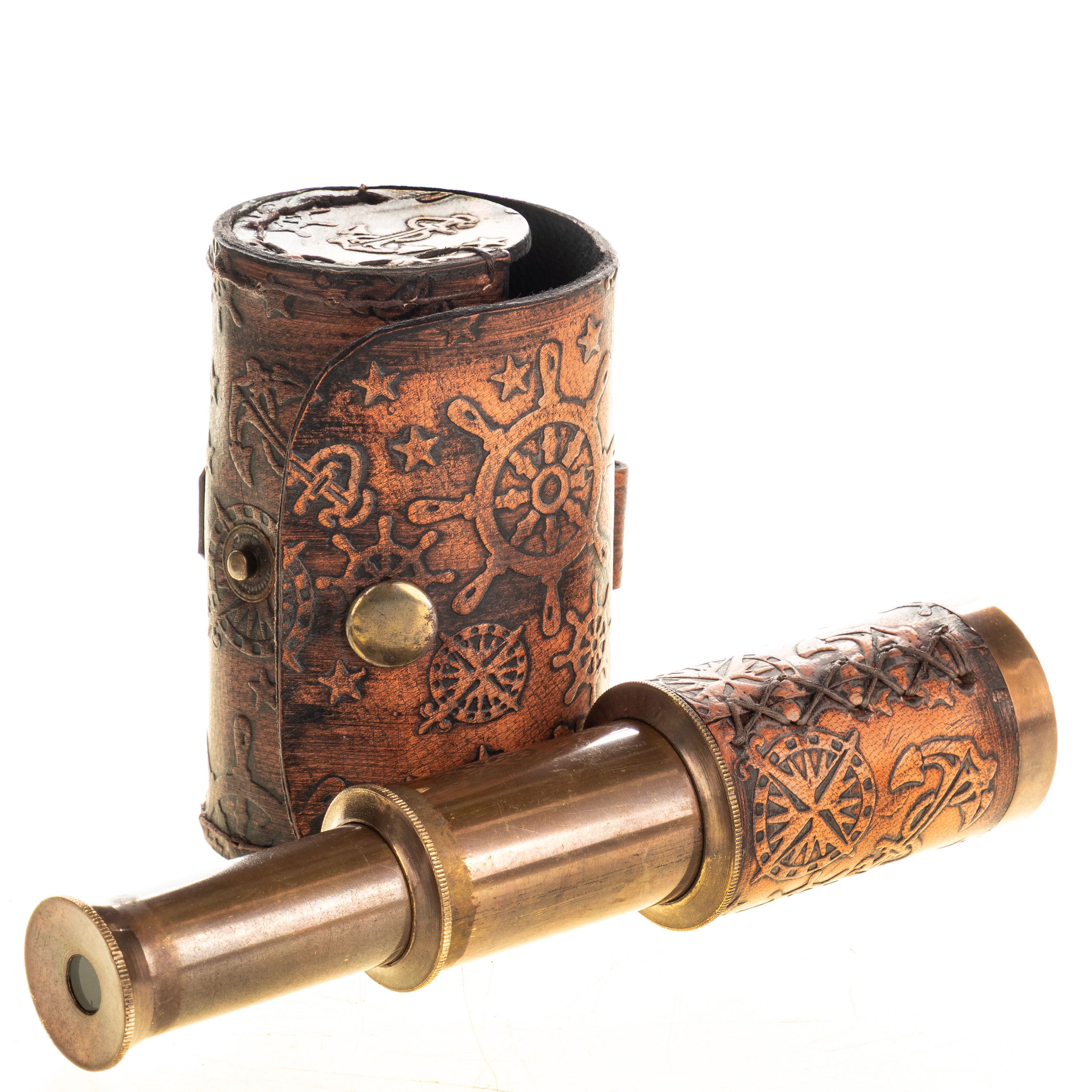 Brass Binoculars in Case – Nautical Gift – view 3