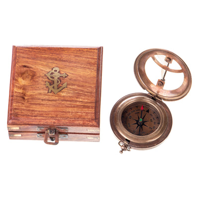 Vintage Nautical Compass Box | Brass Decor | Unique Home Accent