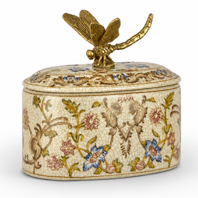 Bronze Mounted Porcelain Box and Cover | Handcrafted Bronze Decor