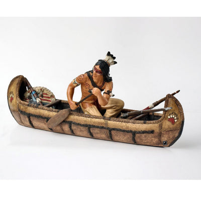 Native American Riding Canoe | Figurines & Statues | Home Decor