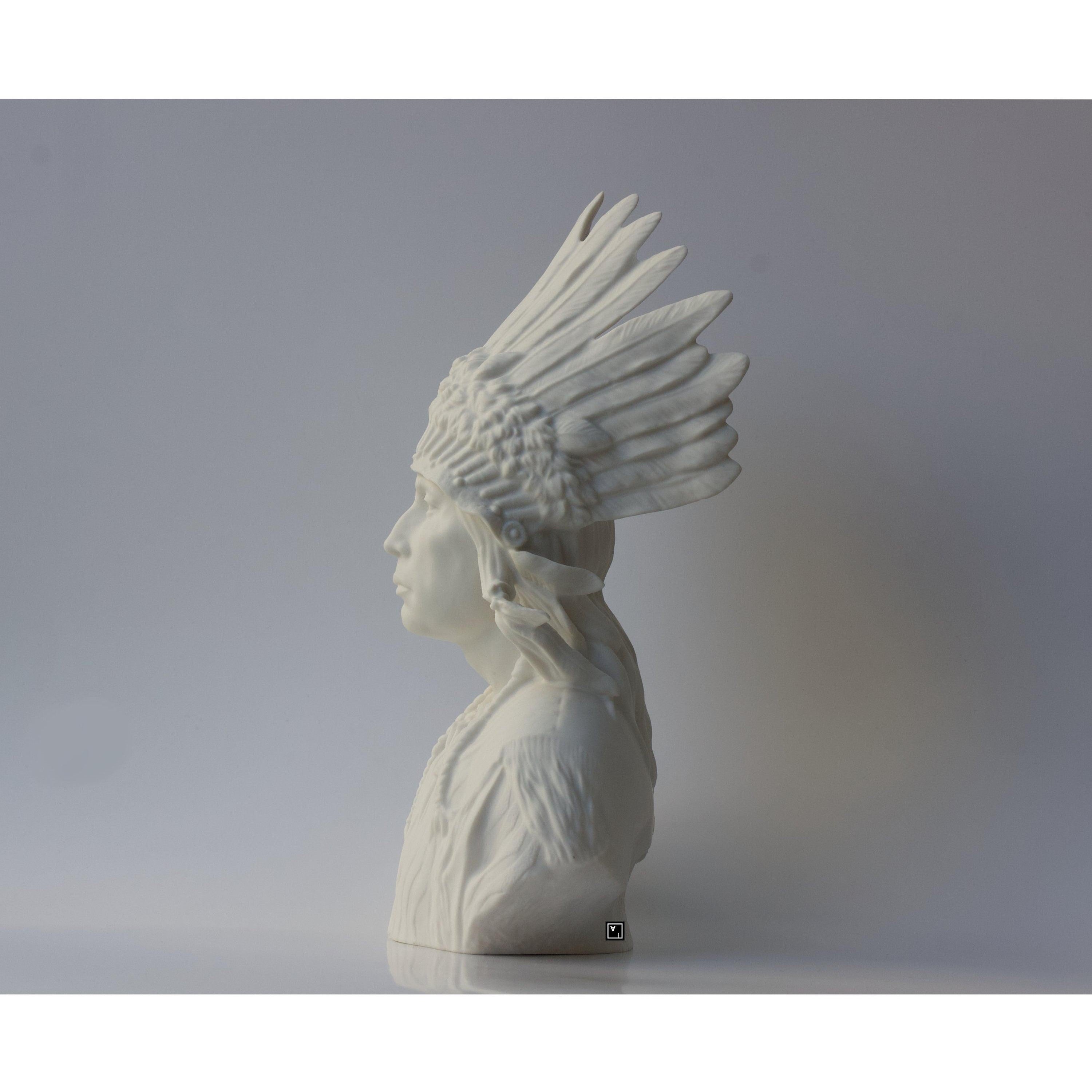 Native Indian Chef Porcelain Bust | Busts | Home Decor | Handcrafted
