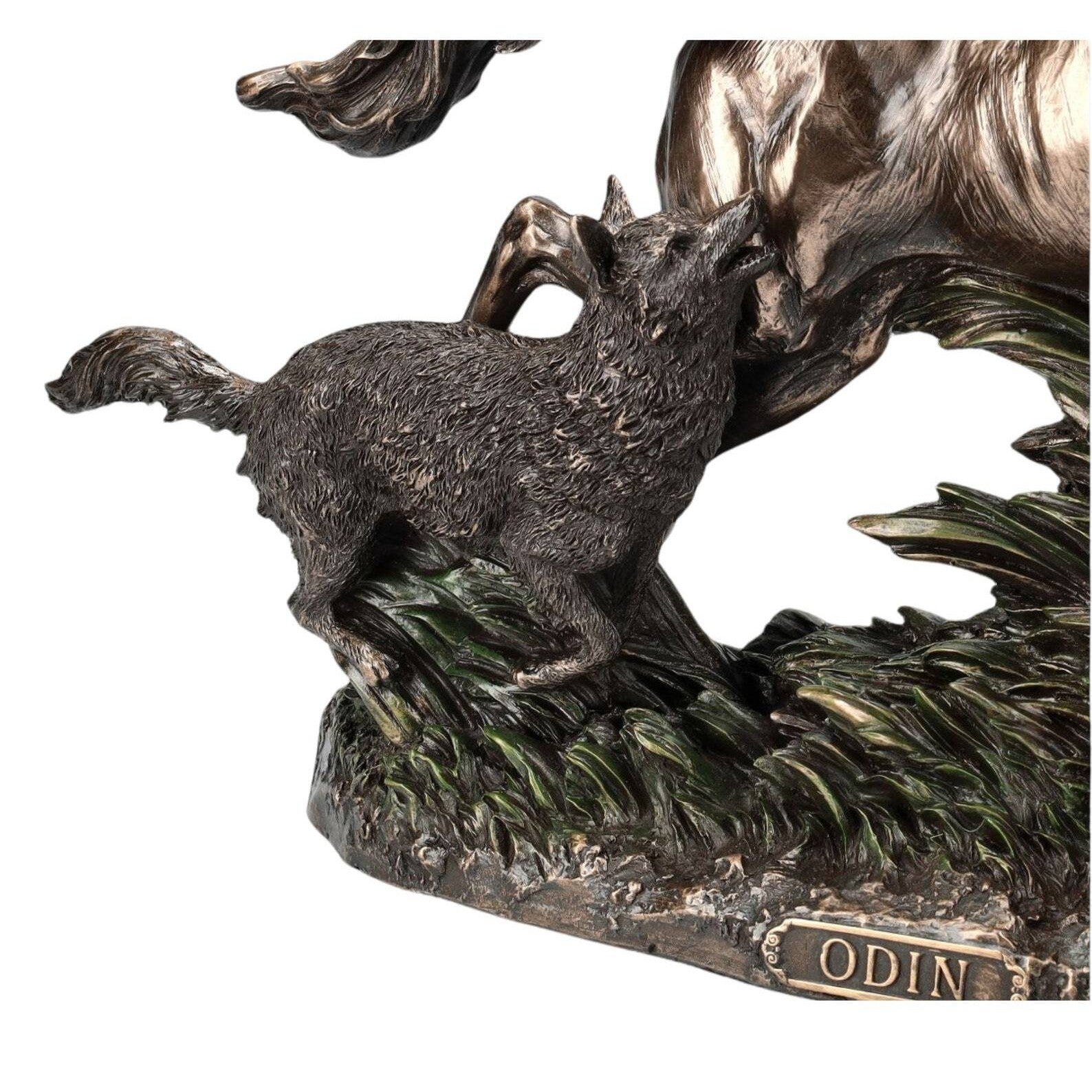 Odin riding Sleipnir with Wolf | Mythology & Deity Sculptures
