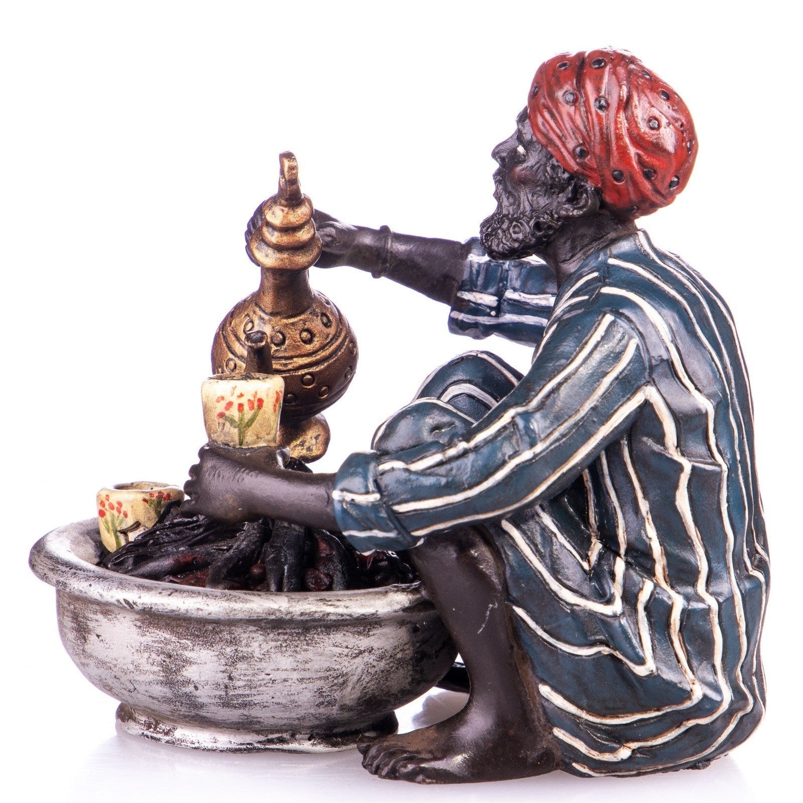 Oriental Figurine of a Hookah Server with Traditional Attire