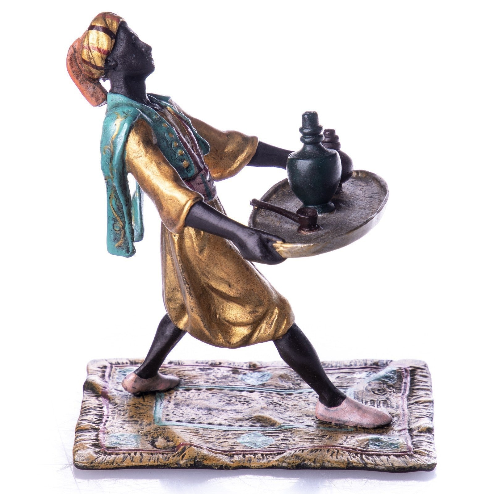 Oriental Tray Bearer Bronze Figurine | Vases & Bowls | Home Decor