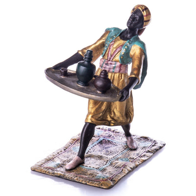 Oriental Tray Bearer Bronze Figurine | Vases & Bowls | Home Decor