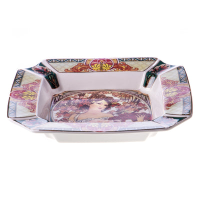 Ceramic ashtray with Art Nouveau motif | Handcrafted Ceramic Decor