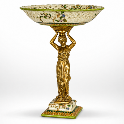 Classical Caryatid Bowl | Handcrafted Bronze Decor