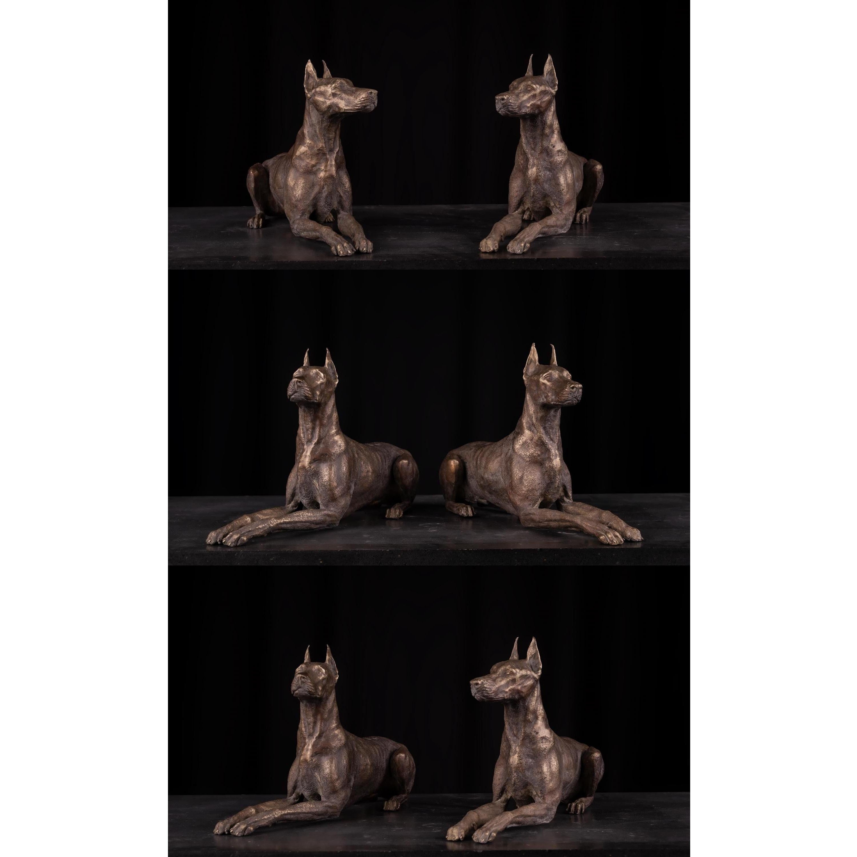 Pair of Bronze Doberman | Curios & Collectibles | Home Decor