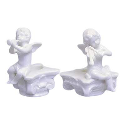Pair of Porcelain Angel Candle Holders | Lighting | Home Decor