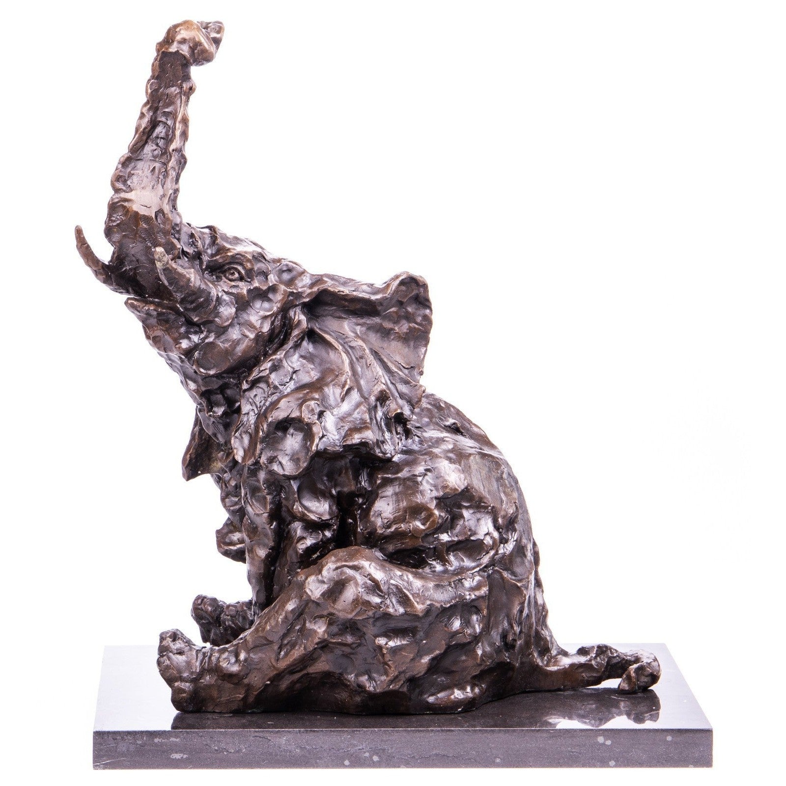 Playful Sitting Elephant Large Bronze Sculpture | Animal Sculptures
