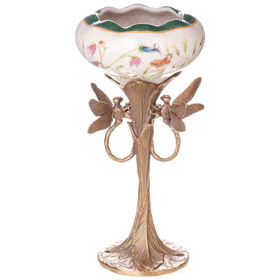 Porcelain Flower Bowl with Dragonfly Handles | Vases & Bowls