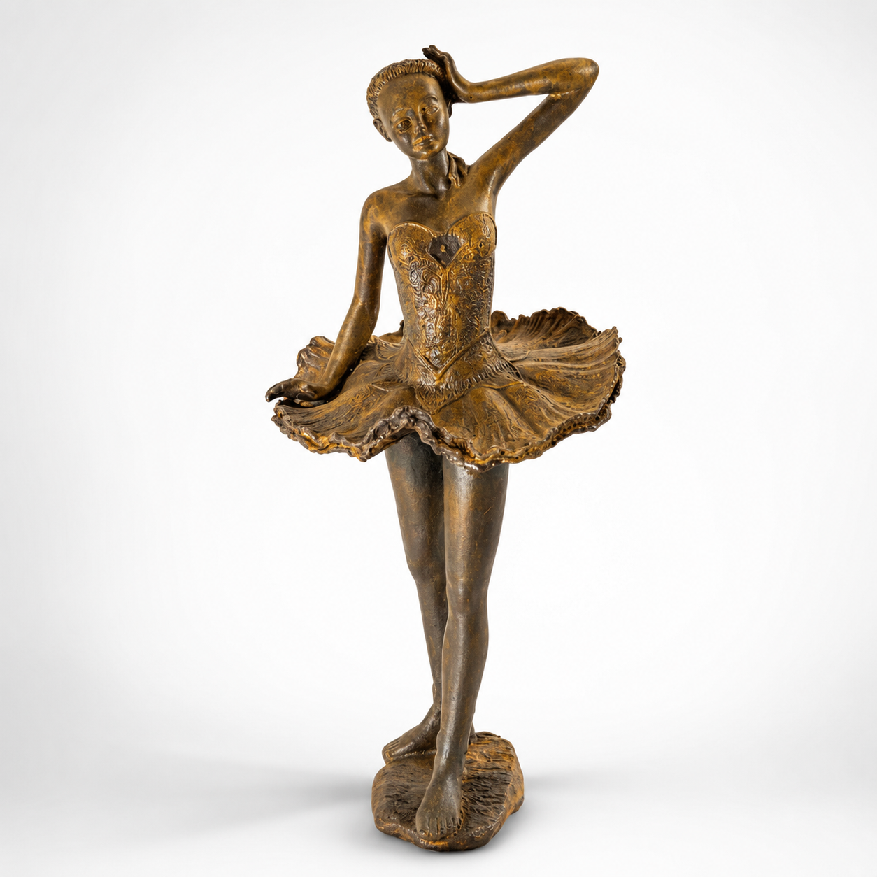 Rusty Cast Iron Figurine of a Ballerina. Home Decor, Dancer & Performa