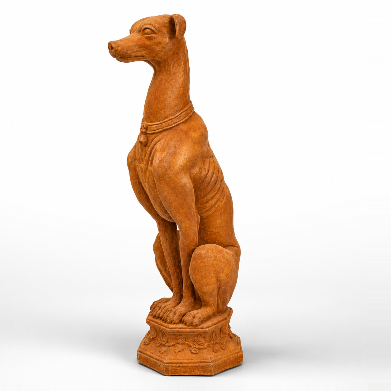 Rusty Cast Iron Sculpture of a Whippet | Handcrafted Cast Iron Decor