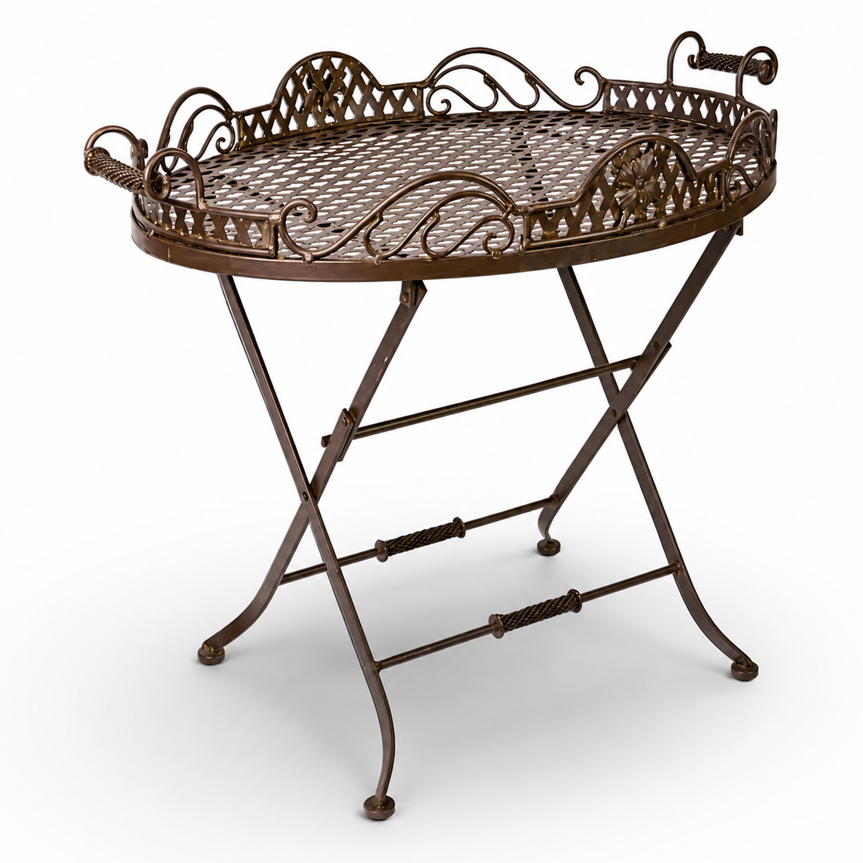 Brown Iron Butler Table