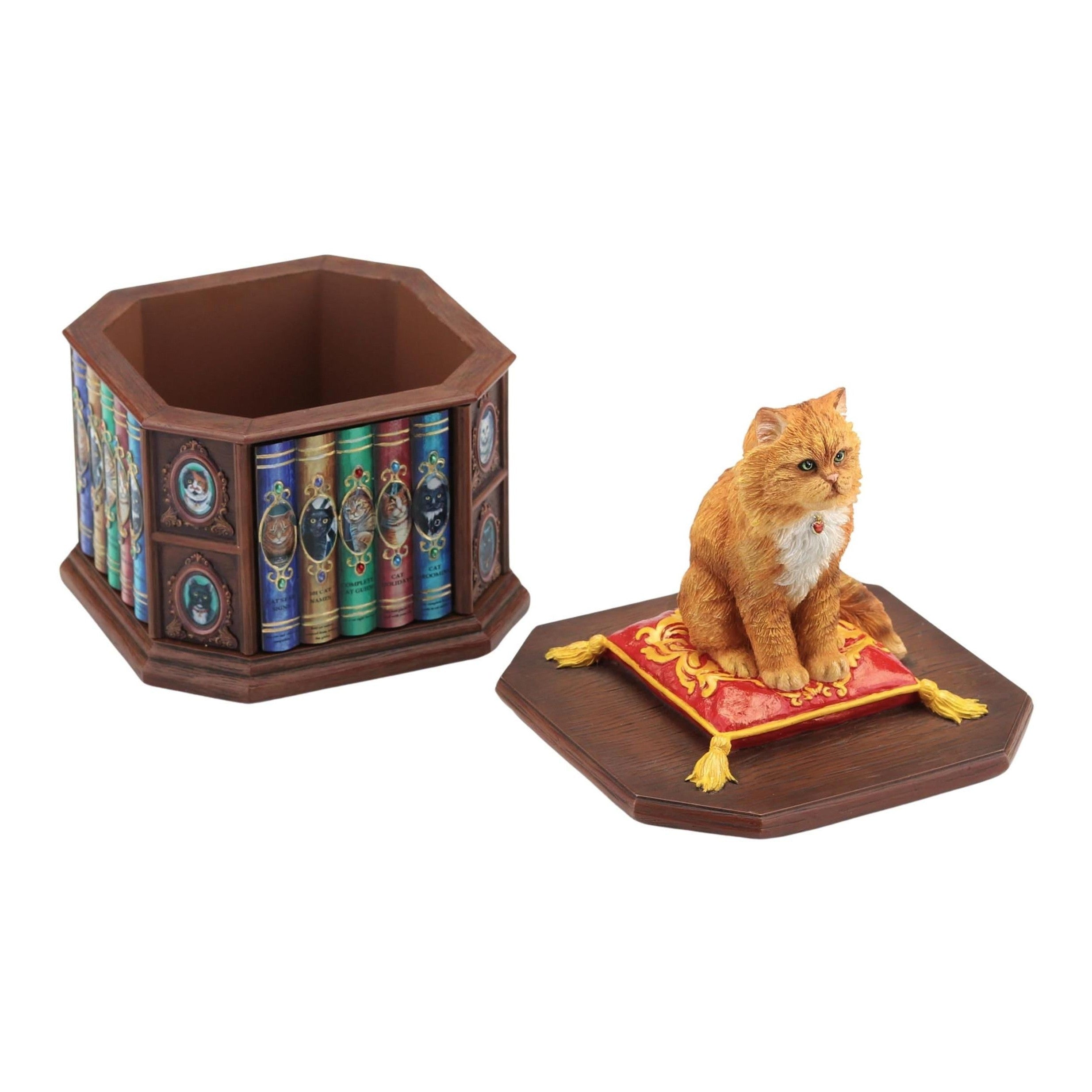 Regal Cat on Bookcase | Animal Sculptures | Home Decor | Handcrafted