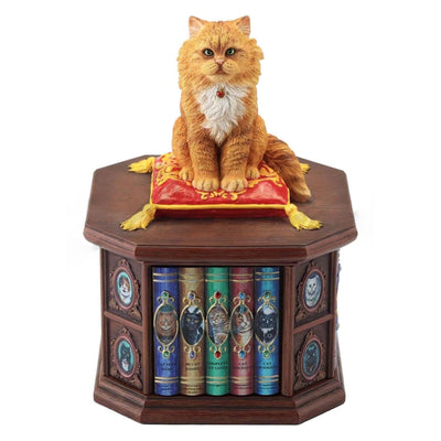 Regal Cat on Bookcase Sculpture