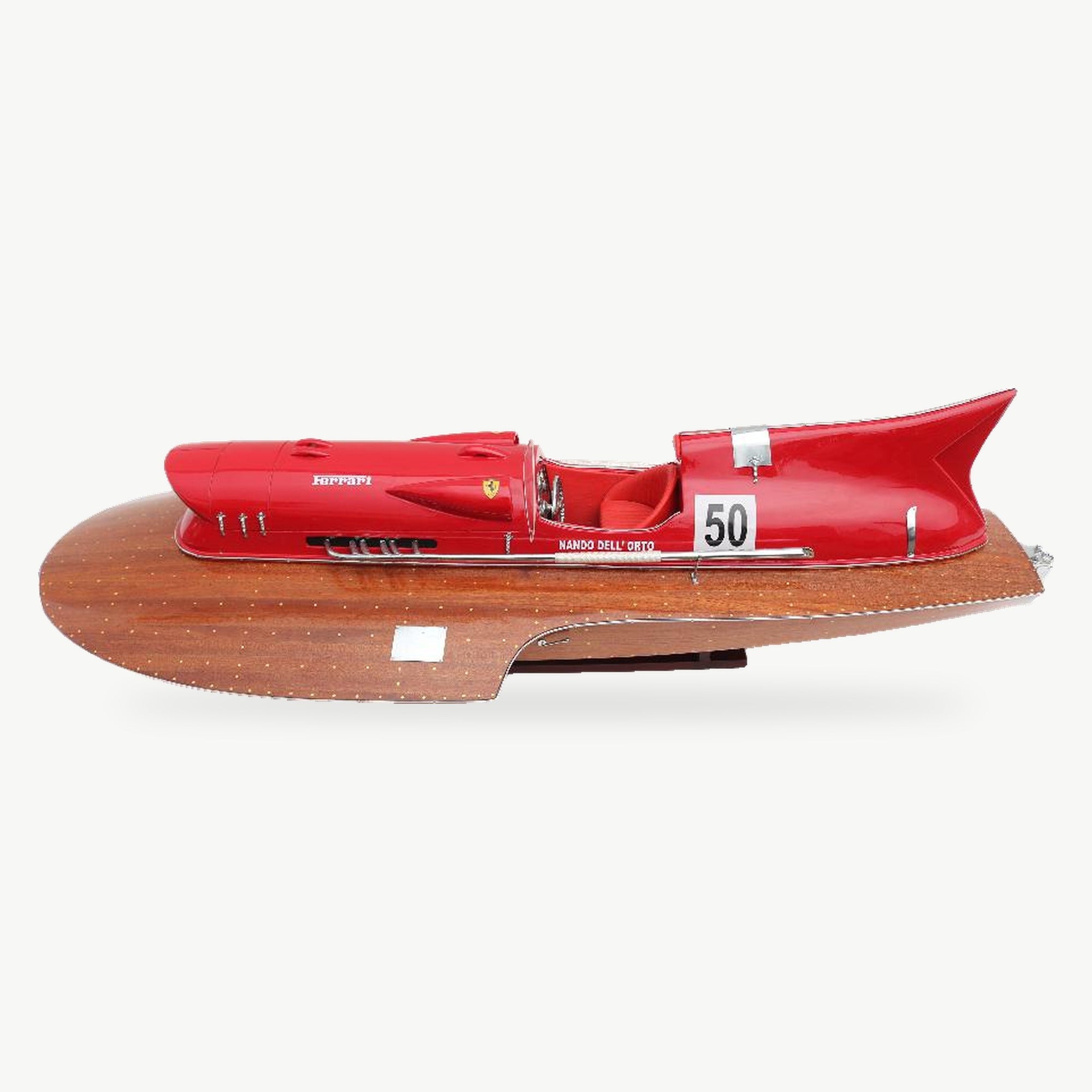 Ferrari Hydroplane Arno XI Wooden Model – 80 cm, Natural Wood