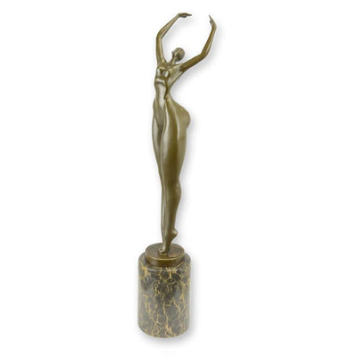 Female Nude Modernist Bronze Sculpture