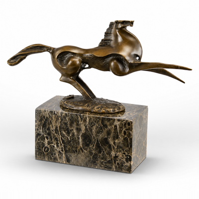 Modernist Bronze Sculpture of a Dynamic Rearing Horse, Animal Sculptur