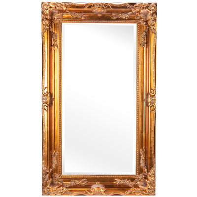 Baroque Wall Mirror with Wooden Frame, Bevelled Glass 150 cm
